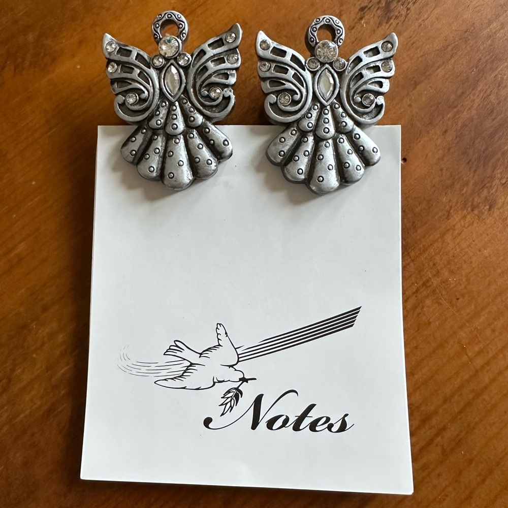 Two angel magnetic notepad holders refrigerator magnet, paper clip with notepad